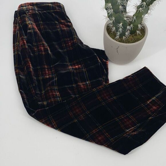 J. Crew Pull-On Easy Pant in Velvet Stewart Tartan  Black Multi Plaid Holiday Sz - Picture 4 of 15